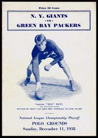 1938 NFL Championship Program (Giants vs Packers) RARE  