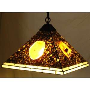   Tiffany Style Stained Glass Pendant Lamp River Rocks