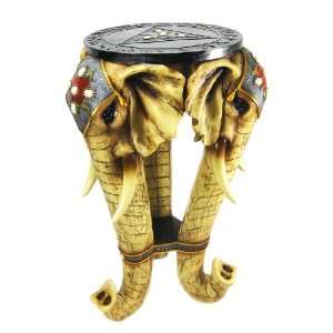    Hand Painted Triple Elephant Plant Stand Table: Home & Kitchen