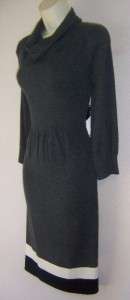 JONES NEW YORK Charcoal Gray Cowl Neck Cashmere Sweater Dress XL 14 16 