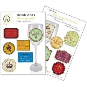  Drink Dots Wine Glass Decals   Set of 12