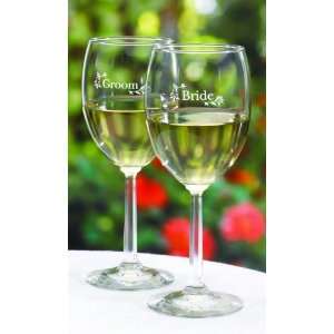  Bride & Groom Wine Glasses   Personalized