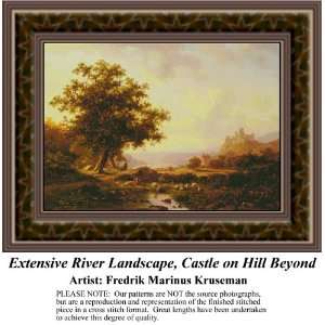  An Extensive River Landscape with a Castle on a Hill 