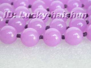 50 10mm natural lavender purple jade bead necklace  