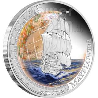 MAYFLOWER Ships That Changed The World Silver Coin 1$ Tuvalu 2012 
