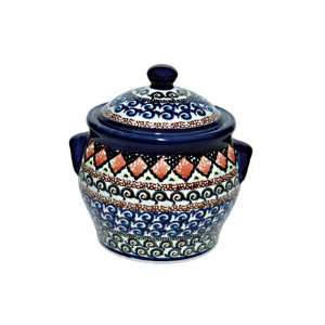    Polish Pottery Blue Horizon Small Canister: Kitchen & Dining