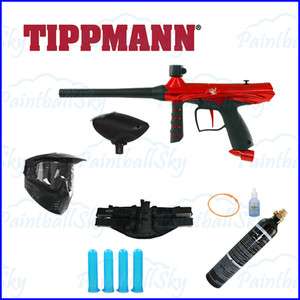 Tippmann Gryphon Red Paintball Marker Gun 4+1 9oz MEGA Pack  