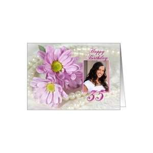  35th birthday, daisy and pearls photo card Card Toys 