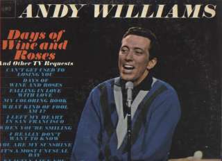 ANDY WILLIAMS Albums Vinyl, Moon River,Days of Wine  
