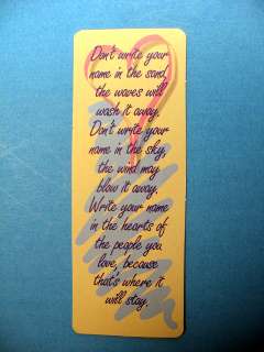 Dont Write Your Name Poem On A   PKB Magnetic Bookmark sku# 881 