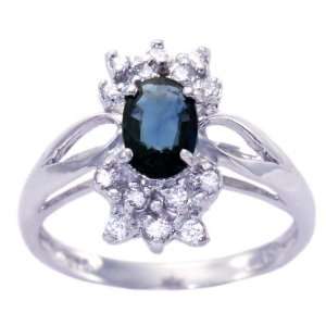   Oval Gemstone Engagement Ring Blue Sapphire, size5 diViene Jewelry