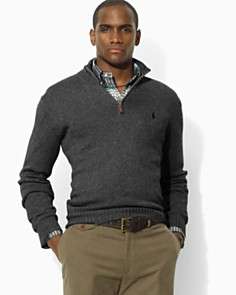 Polo Ralph Lauren Long Sleeved Half Zip Mockneck Pullover Sweater