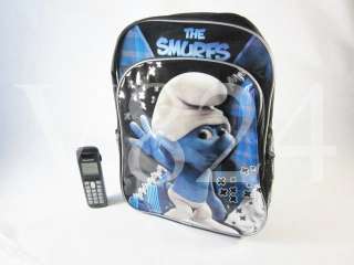 The Smurfs Tote Lunch Bag BackPack 15 Black Blue  