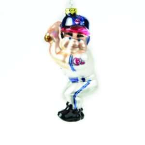  INDIANS GLASS BATTER CHRISTMAS ORNAMENTS (3)