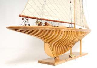 Shamrock Exposed Ribs Wood Model Sailboat 38 Boat  