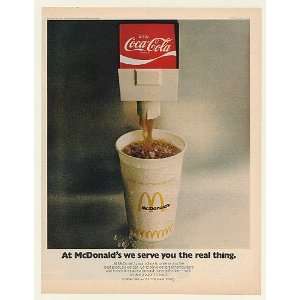  Serve You the Real Thing Coke Coca Cola Fountain Cup Print Ad (51223