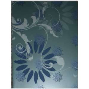  Green Blue Crystalized Snowflakes / Flower Note Cards w 