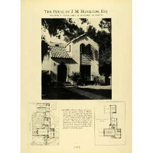  1929 Print JM Hamilton Home Tampa Florida Franklin Adams 