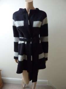 Sonia by Sonia Rykiel Grey & Black Stripe Kimono Cardigan Size S 