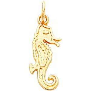  10K Yellow Gold Seahorse Charm Jewelry