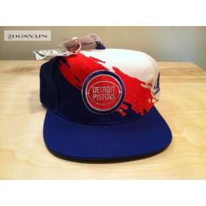  Detroit Pistons Vintage Paintsplash Snapback Hat 
