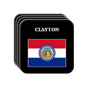 US State Flag   CLAYTON, Missouri (MO) Set of 4 Mini Mousepad Coasters