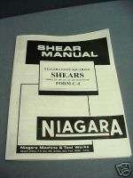 Niagara Foot Squaring Shears – Service Manual  