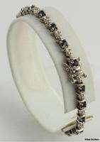 TENNIS BRACELET   Sterling Silver Sapphire Diamond 7.5 Chain Fine 