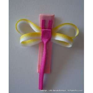  Dragonfly   Made from Ribbon   Hot Pink on Coral 