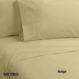 METRO Bed Sheet Set 500 Thread Count Solid Sateen 100% Egyptian Cotton 