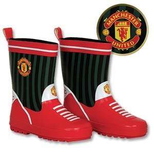  Man Utd FC Football Wellington Boots   Red/Black   Kids 