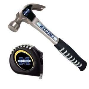  Michigan Wolverines Pro Grip Tape Measure and Hammer Set 