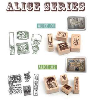 Alice In Wonderland♥cool Stamping SET♥Rubber Stamp 4p♥♥  