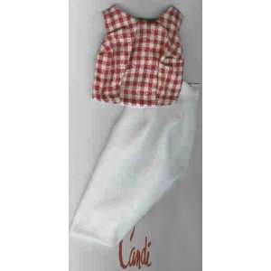   Dolls Clothes   White Skirt and Red Checked Blouse: Toys & Games