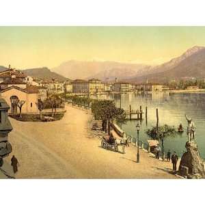  Vintage Travel Poster   Lugano the quay Tessin Switzerland 