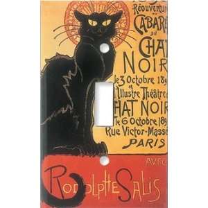  Switch Plate Cover Art Chat Noir Animal Single