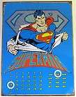SUPERMAN metal plaque perpetual calendar *vintage/retro look sign/wall 