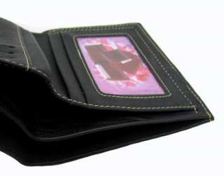 Mens black leather bi fold wallet vertical designs 838  