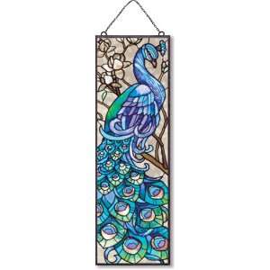 Joan Baker Designs AP201 Peacock Glass Art Panel, 5 by 16 Inch:  