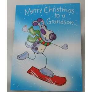 Christmas Cards for GrandSon (SnowBoard) Pack of 4 American Greetings
