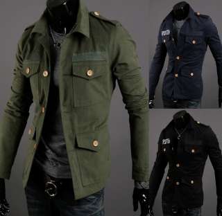   The Shoulder Strap Single Trench Coats Jackets For Mens on SALE  