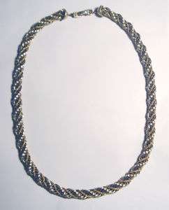 CLASSIC Vintage TRIFARI Crown SILVER/GOLD Rope NECKLACE  