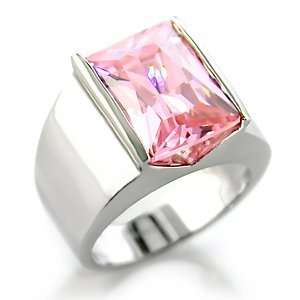  GEMSTONE CZ RING   4.83 Carat Pink Solitaire CZ Ring 
