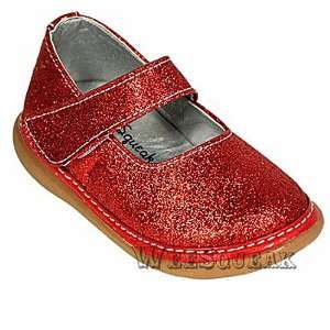   : Wee Squeak Baby Toddler Girl Red Sparkle Maryjane Shoes 3 12: Baby