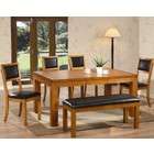 Coaster 6pc Dining Table, Chairs and Bench Set in Natural Finish