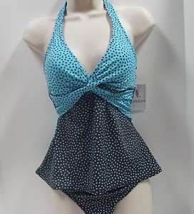 NEW 24 & Ocean Womens Tankini swimsuit Brown & Turquoise Small  