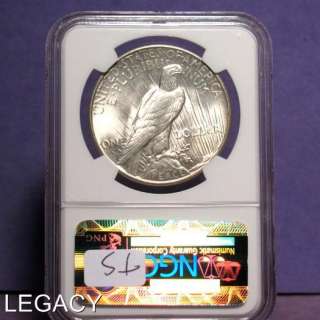 1935 P SILVER PEACE DOLLAR NGC MS 63 90% SILVER (TS+  