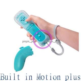   in Motion Plus Inside Remote + Nunchuck Controller For Wii blue  