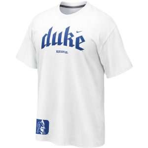  Nike Duke Blue Devils White Gothic Arch T shirt (X Large 
