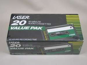 20 Pack of Laser Brand 90 Min Audio Blank Cassettes  